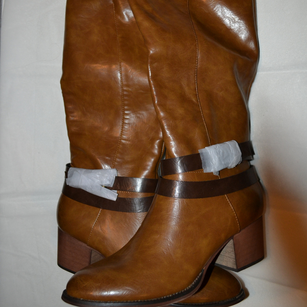 Olivia Miller 'One Of Us' Chunky Heel Boots - Tan